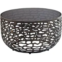 Wohnling Salontafel aluminium glas zwart 60 cm