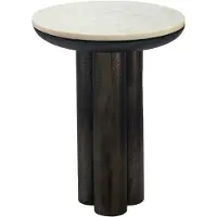 Wohnling Bijzettafel metaal marmer wit 36 cm