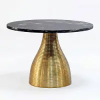 Wohnling Salontafel metaal marmer zwart 60 cm