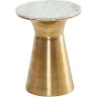 Wohnling Bijzettafel wit marmer metaal 35 cm