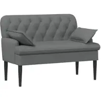vidaXL Lovingseat met knoopge tuft Donkergrijs 111 x 68 x 80 cm Stof