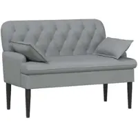 vidaXL Lovingseat met knoopge tuft Lichtgrijs 111 x 68 x 80 cm Stof