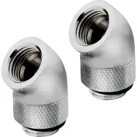 Corsair Hydro X-serie 45° XF-adapter 2 stuks, Waterkoelingsonderdelen Accessoires, Zilver