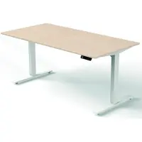 Kerkmann Move 3 Zit-sta-bureau Rechthoekig Esdoorn T-Voet 1,600 (B) x 800 (D) x 1.200 (H) mm Hout