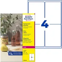 Avery Zweckform Laseretiket Avery 99 - 1x139mm transparant 25 vel 4 etiketten per vel