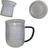 MPLCo Glazen theemok met filter en deksel, 400ml, borosilicaatglas