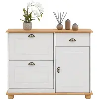Idimex Schoenenkast COLMAR van massief hout - wit/bruin
