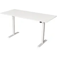 Kerkmann Büromöbelfabrik Move 1 Zit-sta-bureau Rechthoekig Wit T-Voet 1.800 (B) x 800 (D) x 1.230 (H) mm Melamine, staal