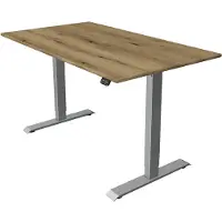Kerkmann Büromöbelfabrik Move 1 Zit-sta-bureau Rechthoekig Eiken T-Voet 1.400 (B) x 800 (D) x 1.230 (H) mm Melamine, staal