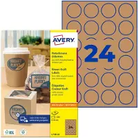 Avery Kraft etiketten L7105-25 Permanent klevend A4 Bruin 40 mm 25 Vellen à 24 Etiketten