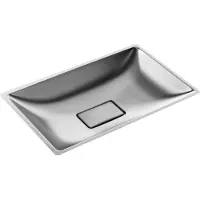 SANELA - Inbouw wastafel 550x334 mm, zonder overloop, mat rvs SLUN 24X