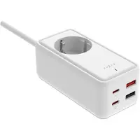 FIXED Vaste laadstrip met 2x USB-C en 2x USB, GaN III, PD 65W, 3 meter, wit