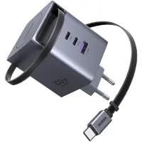 UGREEN Chargeur secteur GaN USB Type C rétractable 100 W Gris anodisé