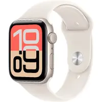 Apple Watch SE 3 GPS 44 mm Starlight aluminium kast met Starlight sportband - S/M