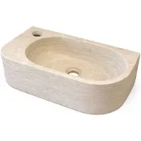Luca Wandfontein Stone 40x21.5x12cm Kraangat Links Natuursteen Travertin