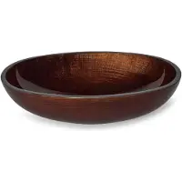 Luca Opzetwastafel Vetro Ovaal 49x36x12.5 Glas Incl. Wastafelhouder Copper
