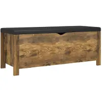 vidaXL Opbergbox met kussen 105x40x45 cm bewerkt hout gerookt eiken