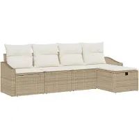 vidaXL Bankstel 6 st poly rattan
