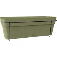 Stefanplast Balkonbak 'Ethica' - Bloembak voor balkon - Met ophangbeugel - 50 cm - Olijfgroen