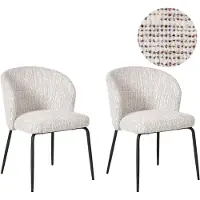 Beliani ZANA - Eetkamerstoel set van 2 - Wit/Meerkleurig - Polyester
