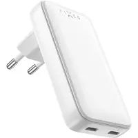 FIXED - Ultra slanke 2xUSB-C Reisoplader - met GaN, Power Delivery, 45W - Wit