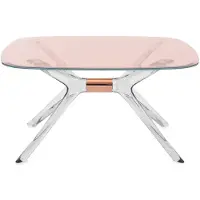 Kartell Blast Tafel 80x80 cm | Pink-Crystal-Bronze