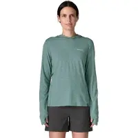 Patagonia - Dames wandel- en bergkleding - W's Cap Cool Sun Hoody Peak Visions Nouveau Green Blue Sage X-Dye voor Dames van Gerecycled Polyester - Maat M - Blauw