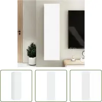 The Living Store vidaXL Wandkast - Tv-kast - Tv-meubel 30,5x30x110 cm bewerkt hout wit - Houten Tv-kast - Tv Meubilair - Media Kast