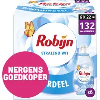 Robijn 6x Klein & Krachtig Wasmiddel Stralend Wit 22 Wasbeurten 665 ml