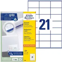 Avery-Zweckform 3481 Universele etiketten 70 x 41 mm Papier Wit 2100 stuk(s) Permanent hechtend Inkjet, Laser (zwart/wit), Laser (kleur), Kopiëren (zwart/wit),