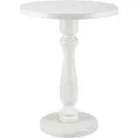 CLP Adamsville Bijzettafel - rond - hout - 50 cm diameter - voor woonkamer en eetkamer - Mindihout met tafelblad - antiek/wit