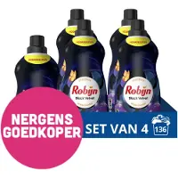 Robijn 4x Klein & Krachtig Wasmiddel Black Velvet 34 Wasbeurten 1,19 liter