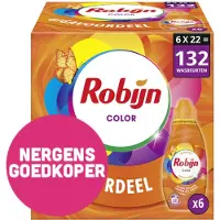 Robijn 6x Klein & Krachtig Wasmiddel Color 22 Wasbeurten 665 Ml