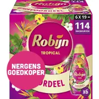 Robijn 6x Klein & Krachtig Wasmiddel Color Tropical 19 Wasbeurten 665 Ml