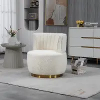 STILVORA Draaistoel, 360° draaibaar, met fluwele bekleding en rugleuning, schaalstoel met zachte vulling, woonkamerstoel met een stevige constructie