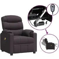 vidaXL Massagestoel elektrisch verstelbaar stof donkerbruin