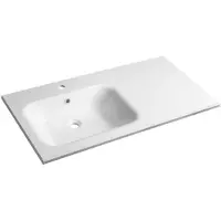 Sapho ARECA wastafel, Gussmarmor, 110x50 cm, links, wit