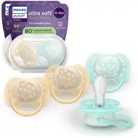 Philips Ultra Soft – Superzachte siliconen fopspeen (0-6 mnd) – Voor gevoelige huid – 4 stuks - SCF091/49