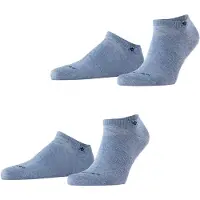 Burlington Everyday 2-Pack kort eenkleurig katoen multipack sneakersokken enkelsokken heren blauw - maat 40-46