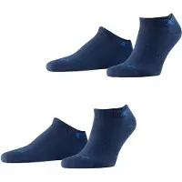 Burlington Everyday 2-Pack kort eenkleurig katoen multipack sneakersokken enkelsokken heren blauw - maat 40-46