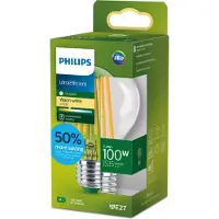 Philips Ultra Efficient LED lamp Transparant - 100 W - E27 - Warmwit licht