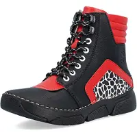 Rieker Veterlaarsjes rood / zwart / wit