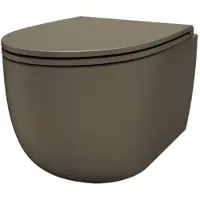 Qeramiq Élan hangtoilet – spoelrandloos – diepte 53 cm – met softclose zitting – mat Caffé (bruin) SW1467737/SW1467743