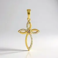 Cavill - Zilveren Hanger - 925 Sterling Zilver Geelgoud Verguld - 0,032 ct I2 Champagne Diamant & 0,143 ct Tanzania Zirkonia - Elegant Dames Sieraad