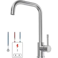 CECIPA MAX Keukenkraan - Lage druk Keukenkraan - 360° draaibare keukenkraan - Handdouche - Flexibele Slang - Zilver