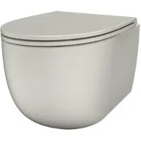 Qeramiq Élan hangtoilet – spoelrandloos – diepte 53 cm – met softclose zitting – mat wit SW1467736/SW1467742