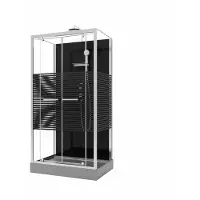 Aurlane Douchecabine Study 2 - Rechthoek - 110x80x219 Tot 230cm - Grijs En Zwart