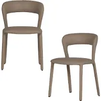 Woood Noble Eetkamerstoelen - Polyester - Zand - Set van 2