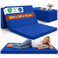 Odol-Plusz Opvouwbaar logeermatras met fauteuilfunctie - 200 x 120 x 10 cm - Schuimmatras, blauw