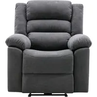 Vente-unique Elektrische relaxfauteuil van grijze stoffen bekleding BUROLO